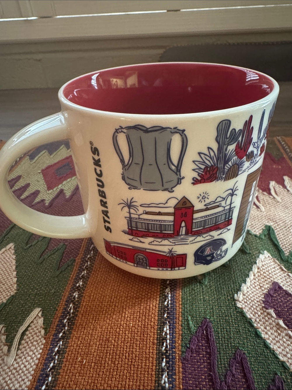 Starbucks University of Arizona Been There Series Red and White Ceramic Mug - Picture 3 of 5